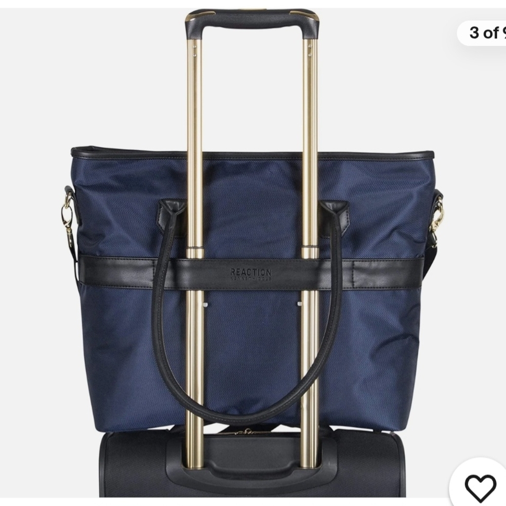 Kenneth Cole Reaction Navy Quilted Chevron Tote - Picture 4 of 10